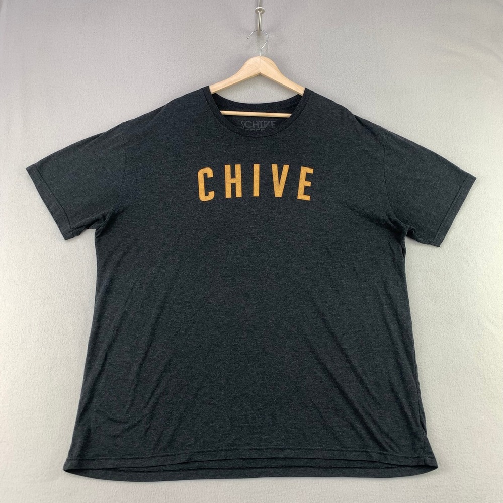 Chive Tees T-Shirt Men 3XL Charcoal Heather Logo Graphic Short Sleeve Tee